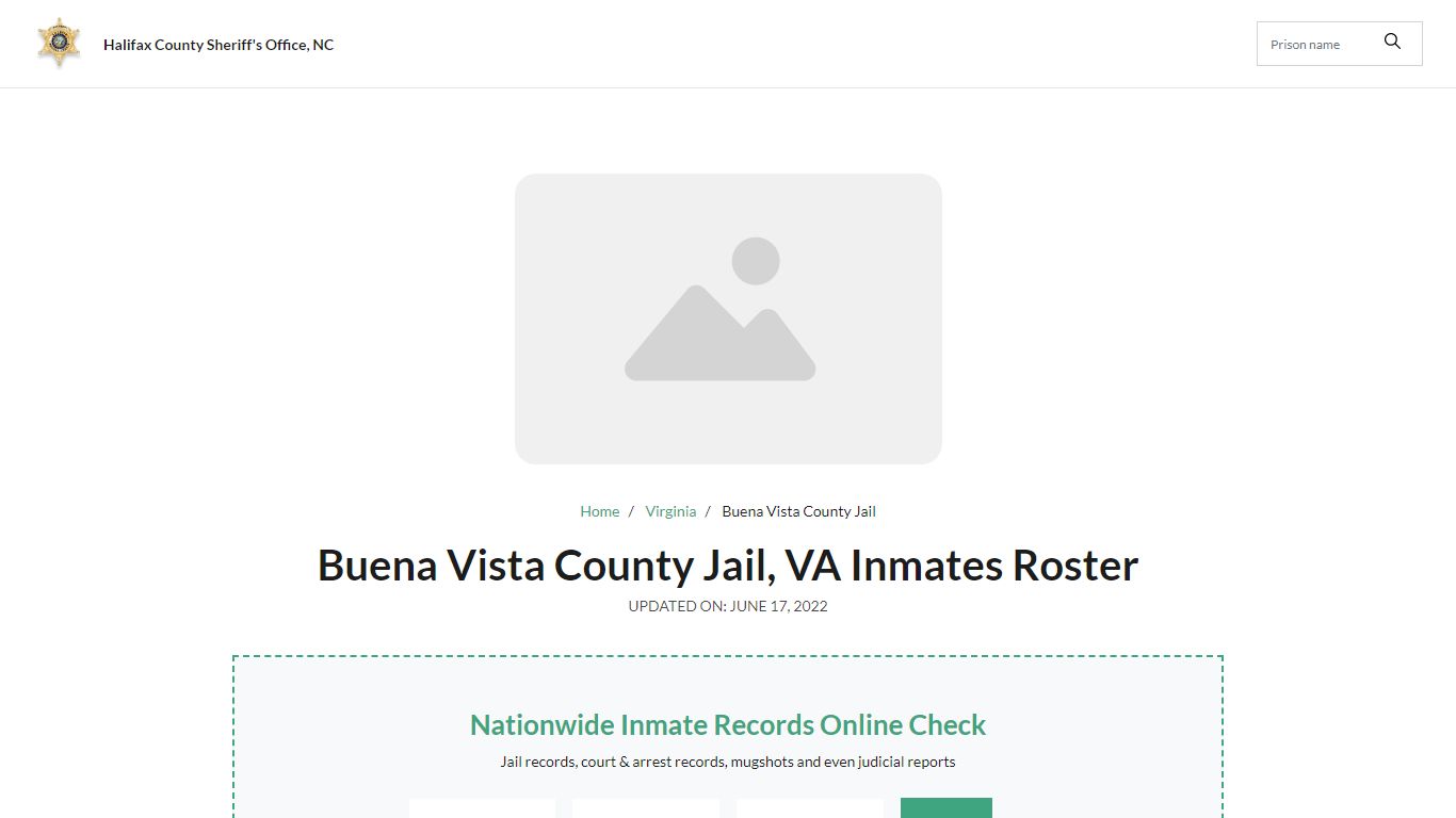 Buena Vista County Jail, VA Jail Roster, Name Search